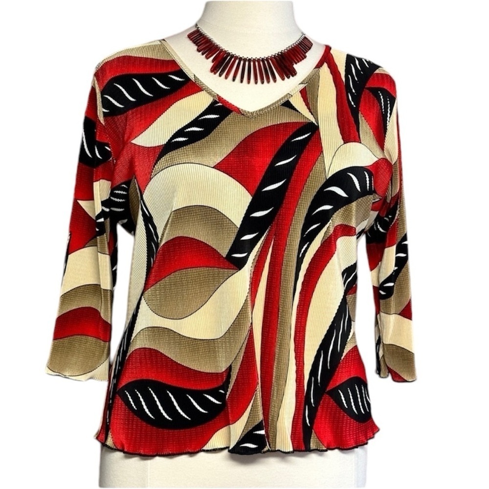 Dress Barn Geometric Long Sleeved
Ribbed Top XXL